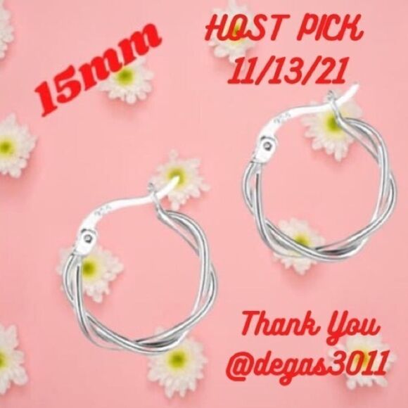 💐 925 Stamped Twisted Hoop Earrings - Picture 1 of 7